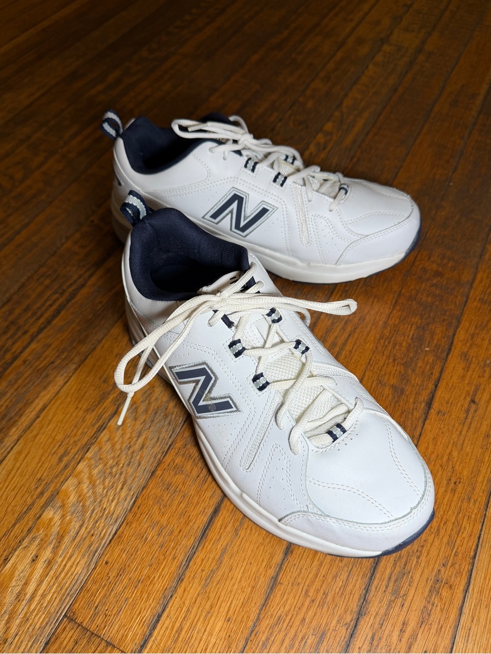 New Balance 608 V5 Men’s 10.5 4E Extra Wide White Navy Walking Shoes MX608WN5